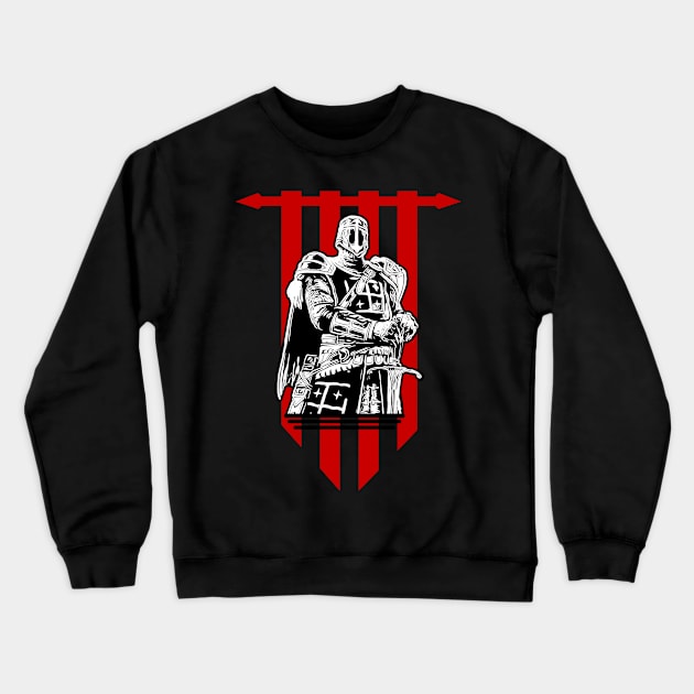 Cool Medieval Warrior With Banner Crewneck Sweatshirt by NoMans